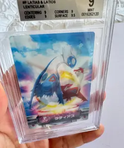 Latias & Latios Lenticular P Bandai Carddass Zukan Pokemon BGS 9 - Image 3