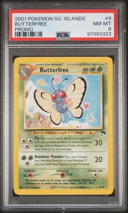 2001 POKEMON SOUTHERN ISLANDS PROMO #9 BUTTERFREE PSA 8 - Image 1