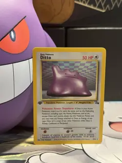 Pokemon TCG Ditto Holo Rare 3/62 Fossil 1st Edition English 50 HP - Image 1