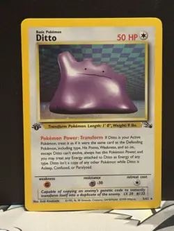 Pokemon TCG Ditto Holo Rare 3/62 Fossil 1st Edition English 50 HP - Image 2