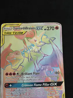 Charizard & Braixen GX (Secret) 251/236 Sm-Cosmic Eclipse Holo Pokemon TCG - DMG - Image 3