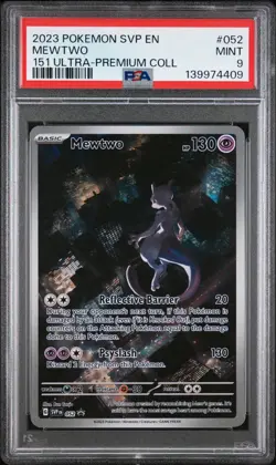 Pokemon TCG Mewtwo 052 151 Scarlet & Violet Promo PSA 9 - Image 1