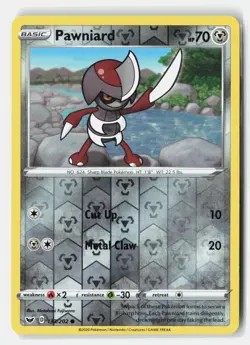 Pawniard 133/202 Common Sword & Shield Pokemon Reverse Holo Near Mint - Image 1
