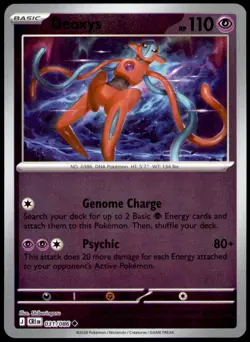 Deoxys 031/086 Uncommon ME04: Chaos Rising Pokemon Reverse Holo Near Mint - Image 1