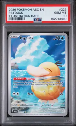 2026 Pokemon Ascended Heroes PSYDUCK #226 Illustration Rare PSA 10 Gem Mint - Image 1
