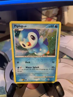 Pokemon Piplup DP03 Black Star Promo Holo Card Swirl LP - Image 1