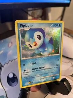 Pokemon Piplup DP03 Black Star Promo Holo Card Swirl LP - Image 2