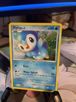 Pokemon Piplup DP03 Black Star Promo Holo Card Swirl LP - Image 3