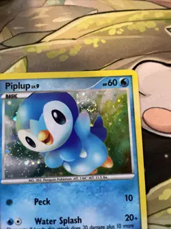 Pokemon Piplup DP03 Black Star Promo Holo Card Swirl LP - Image 4