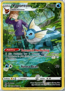 Pokemon Card - Vaporeon Brilliant Stars Trainer Gallery TG02/TG30 Holo DMG - Image 1