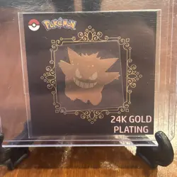 Gengar 24k Gold Plated Sticker - Striking Popping Candy Pokemon Rare Card - Image 1
