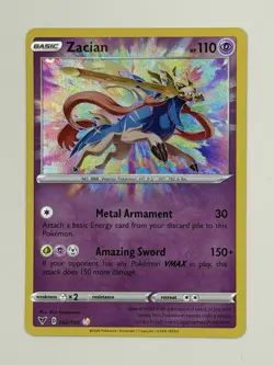Zacian AMAZING RARE Holo foil card 082/185 Vivid Voltage 2020 Pokemon LP / OC - Image 1