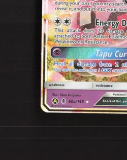 Tapu Lele GX 60a/145 Guardians Rising Ultra Rare Holo Pokemon Card LP - Image 5