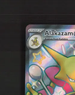 Alakazam ex 215/091 Paldean Fates Full Art Shiny Ultra Rare Holo Pokemon Card NM - Image 3