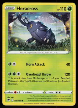 Heracross 008/189 Common Astral Radiance Pokemon Near Mint - Image 1