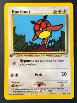 Hoothoot 60/111 1st Edition Neo Genesis - Pokemon Card LP - Image 1