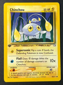 Chinchou 55/111 1st Edition Neo Genesis - Pokemon Card B LP - Image 1