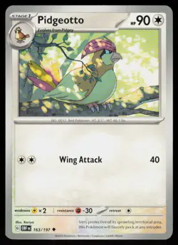 Pidgeotto 163/197 Uncommon Obsidian Flames Pokemon Near Mint - Image 1