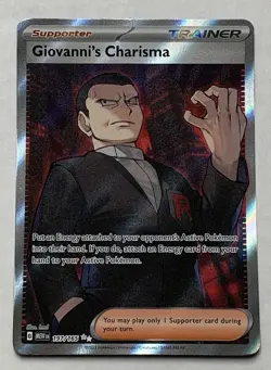 Pokemon Scarlet & Violet 151 Giovanni's Charisma 197/165 English Full Art NM - Image 1