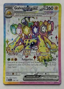 Pokemon Stellar Crown Galvantula ex 159/142 Ultra Rare Holo NM - Image 1