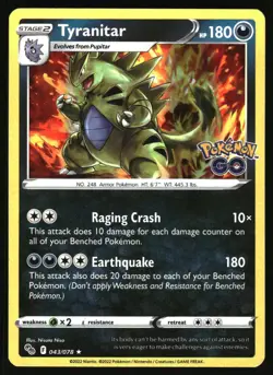 Pokemon GO #043/078 Tyranitar Holo-Rare - Image 1