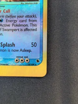 Pokemon TCG Swampert 13/109 Ruby and Sapphire Reverse Holo, VIntage, NM! - Image 4