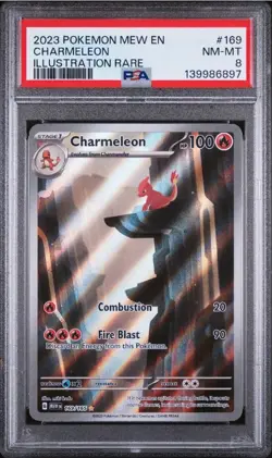 Pokemon Charmeleon Illustration Rare Holo 169/165 PSA 8 Sv: Scarlet & Violet 151 - Image 1