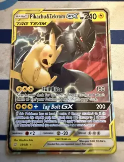 Pokemon TCG Pikachu & Zekrom GX TAG TEAM GX 33/181 Team Up Ultra Rare Holo NM - Image 1