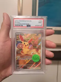Plusle Paradox Rift Holo Illustration Rare Pokemon TCG Card 193/182 PSA 9 - Image 1