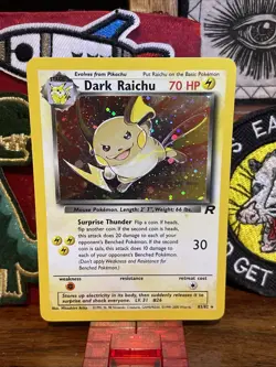 Pokemon Dark Raichu Team Rocket Holo Rare 83/82 Swirl - Image 1
