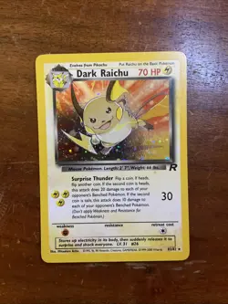 Pokemon Dark Raichu Team Rocket Holo Rare 83/82 Swirl - Image 4