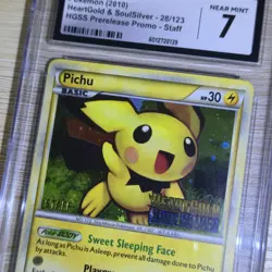 STAFF CGC 7 Pichu 28/123 HeartGold SoulSilver Prerelease Holo Promo Pokemon Card - Image 2
