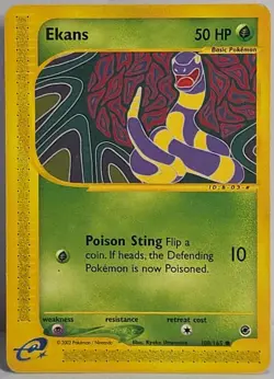 Ekans 108/165 Expedition Base Set Regular - Pokemon TCG Card MP-LP - Image 1