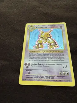 Pokemon TCG Shadowless Alakazam Base Set 1/102 Holo Rare (Damaged) - Image 2