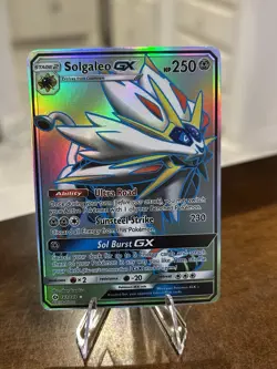 2017 POKEMON SUN & MOON SOLGALEO GX 143/149 ULTRA RARE FULL ART HOLO - Image 1