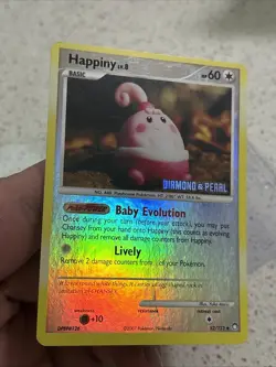 Pokemon Card 2007 Happiny 52/123 Diamond & Pearl Stamped Promo Reverse Holo - Image 3