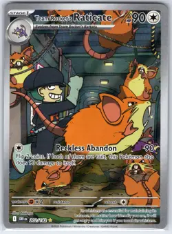Team Rocket's Raticate 202/182 Illustration Rare Destined Rivals Pokemon Holo NM - Image 1