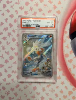 2024 POKEMON SCR EN-STELLAR CROWN ILLUSTRATION RARE #147 RABOOT PSA 10 - Image 1