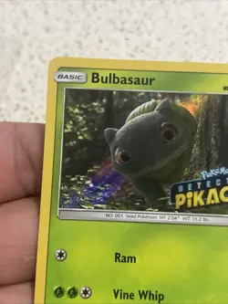 Bulbasaur SM198 Holo Black Star Promo Sun & Moon Detective Pikachu Stamp TCG NM - Image 3