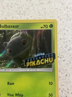 Bulbasaur SM198 Holo Black Star Promo Sun & Moon Detective Pikachu Stamp TCG NM - Image 4