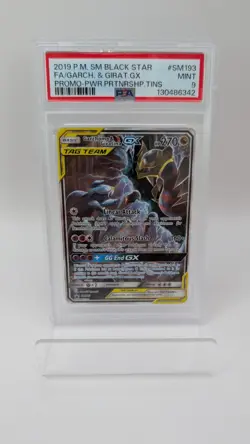 2019 POKEMON SM BLACK STAR PROMO #SM193 FULL ART/GARCHOMP & GIRATINA GX PSA 9 - Image 1