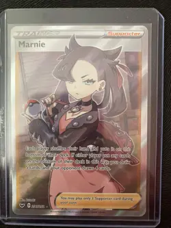 NM Marnie Full Art Trainer Sword & Shield Base Set 200/202 Pokemon Card TCG - Image 1