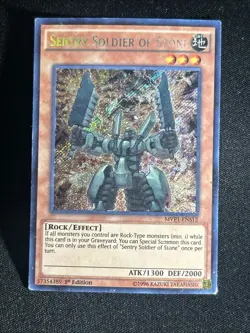 Yugioh Sentry Soldier of Stone MVP1-ENS12 Secret Rare 1st Ed - Image 1