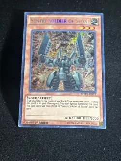 Yugioh Sentry Soldier of Stone MVP1-ENS12 Secret Rare 1st Ed - Image 2