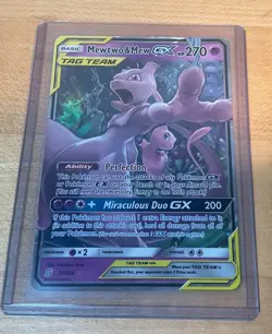 Mewtwo & Mew GX Hp 270 TAG TEAM Holo Pokemon Card - Image 1
