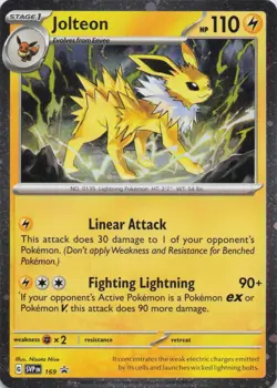 Jolteon - (Cosmos Holo) Rare 2023 SV: Promo Cards 169 NM *Swirl back Foot* - Image 1