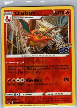 Charizard 010/078 Reverse Holo Pokemon GO - Pokemon Card - NM - Image 1