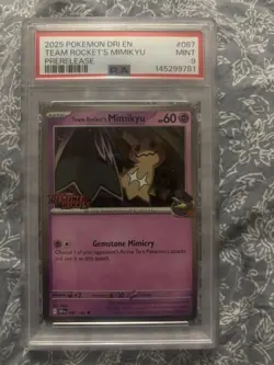 Team Rockets Mimikyu Stamped Prerelease Promo Card 087/182 Destined Rivals PSA 9 - Image 1