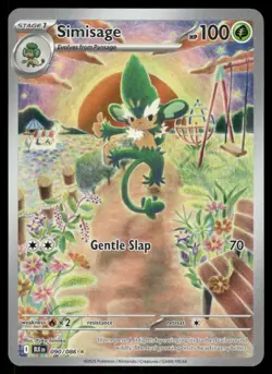 Pokemon Cards Simisage 090/086 Black Bolt Holo Illustration Rare NM - Image 1
