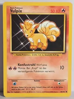 Vulpix Base Set German 68/102 Vintage Unlimited Common Pokemon Card TCG LP - Image 1